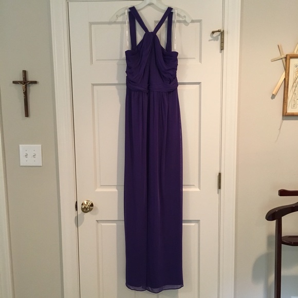 David’s Bridal Y-Neck Long Mesh Dress - Picture 7 of 8